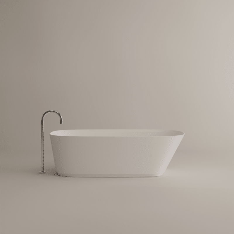 Neb Badewanne von Agape, Design Neri&Hu, freistehende Badewanne in Weiß mit Armatur