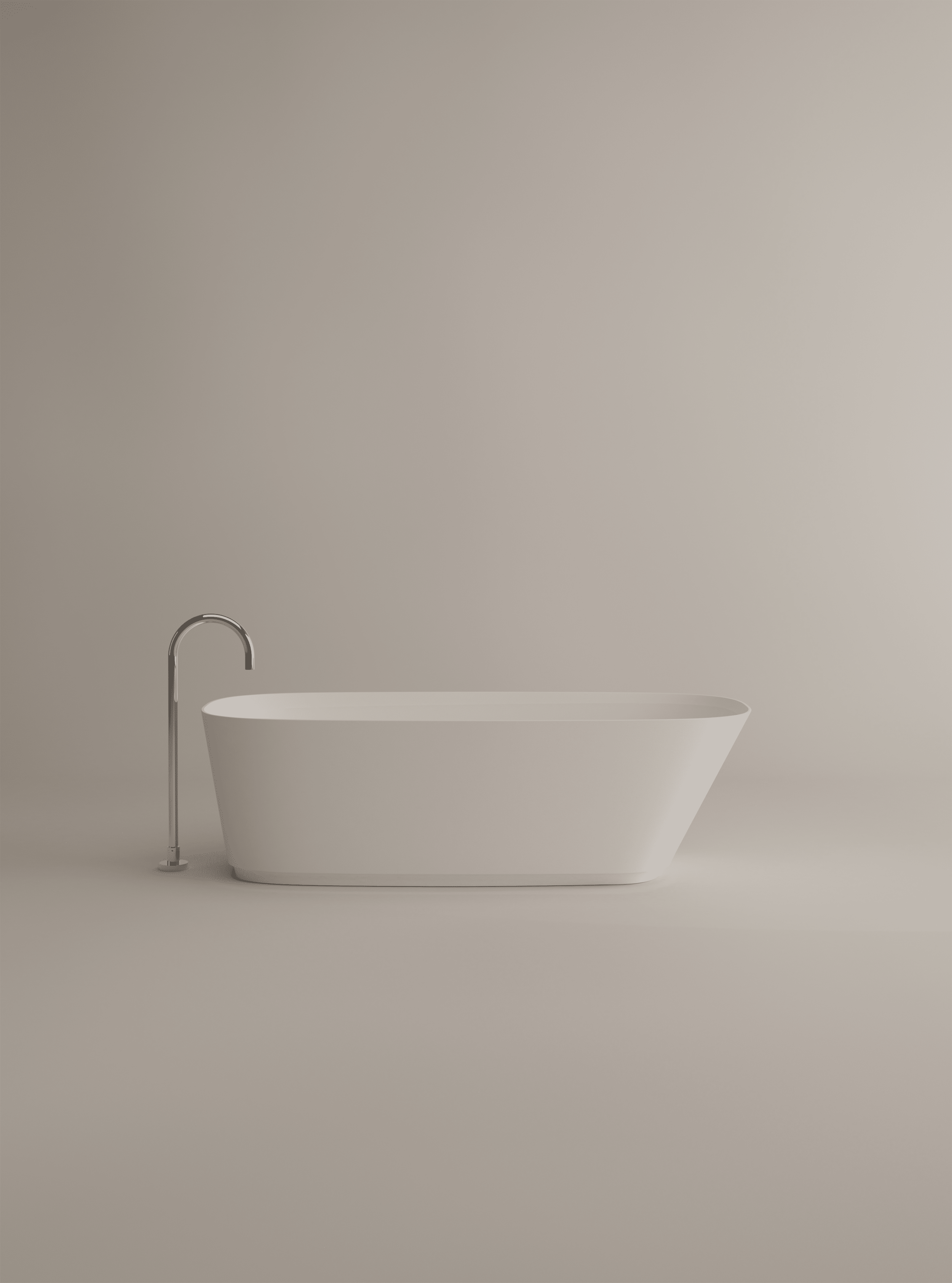 Neb Badewanne von Agape, Design Neri&Hu, freistehende Badewanne in Weiß mit Armatur