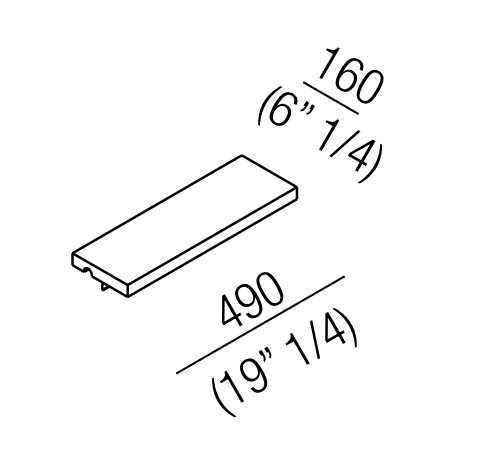 Ablage für Viequesbadewanne aus Irokoholz