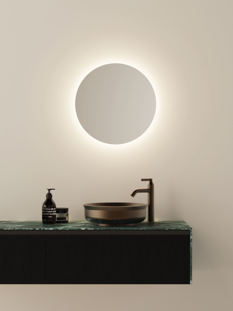 Undici Inox brüniertes Waschbecken von Agape, Design Benedini Associati, in runder Form