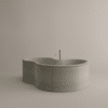 DR Badewanne von Agape, Design Studio MK27, freistehend, hellgrau und aus Cemento® Material