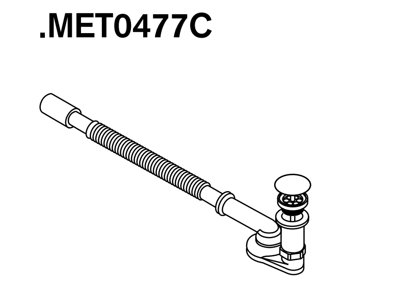 Push-Open Ablaufgarnitur MET0477C (Drop, Immersion, Normal, Spoon M, Spoon XL)