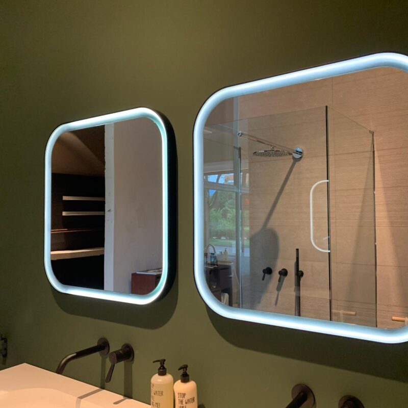 Memory Spiegel eckig mit LED