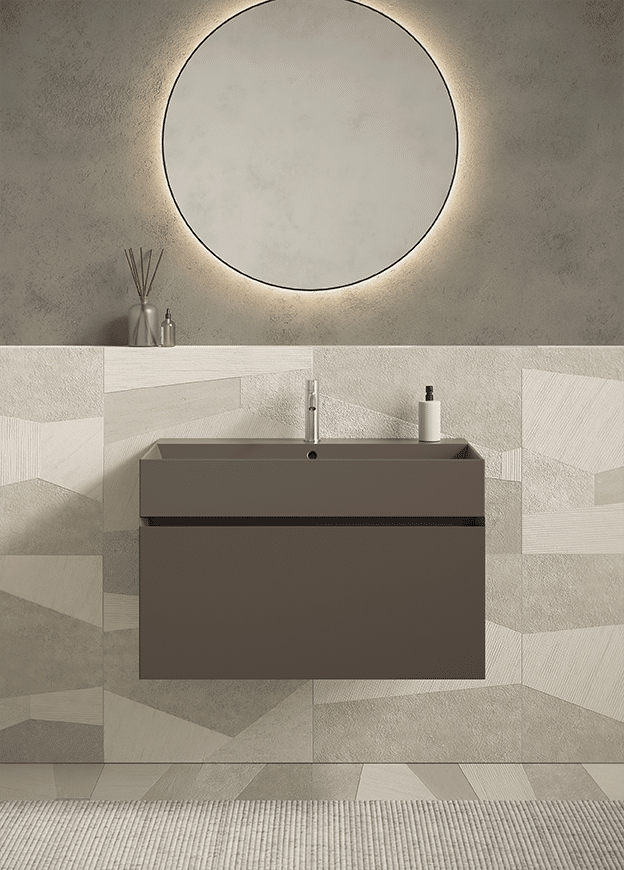 Alice Ceramica UNI Furniture 80cm Möbel mit Holzschublade, braun