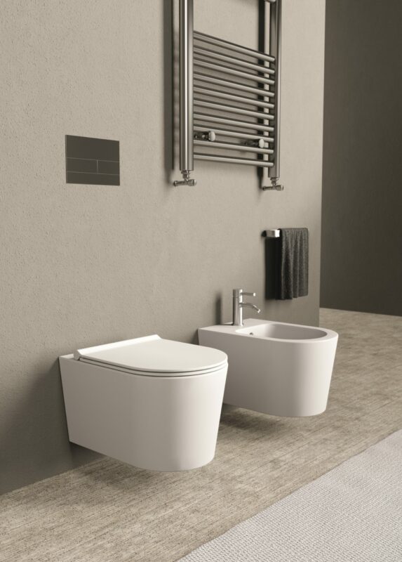 Alice Ceramica Form WC wandhängend randlos, weiß gerundet